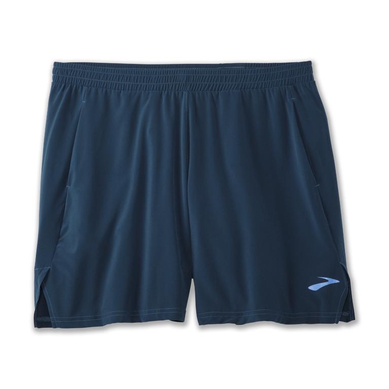 Brooks Mens Run Within 7 Linerless Running Shorts - Indigo Rush (079521-XOV)